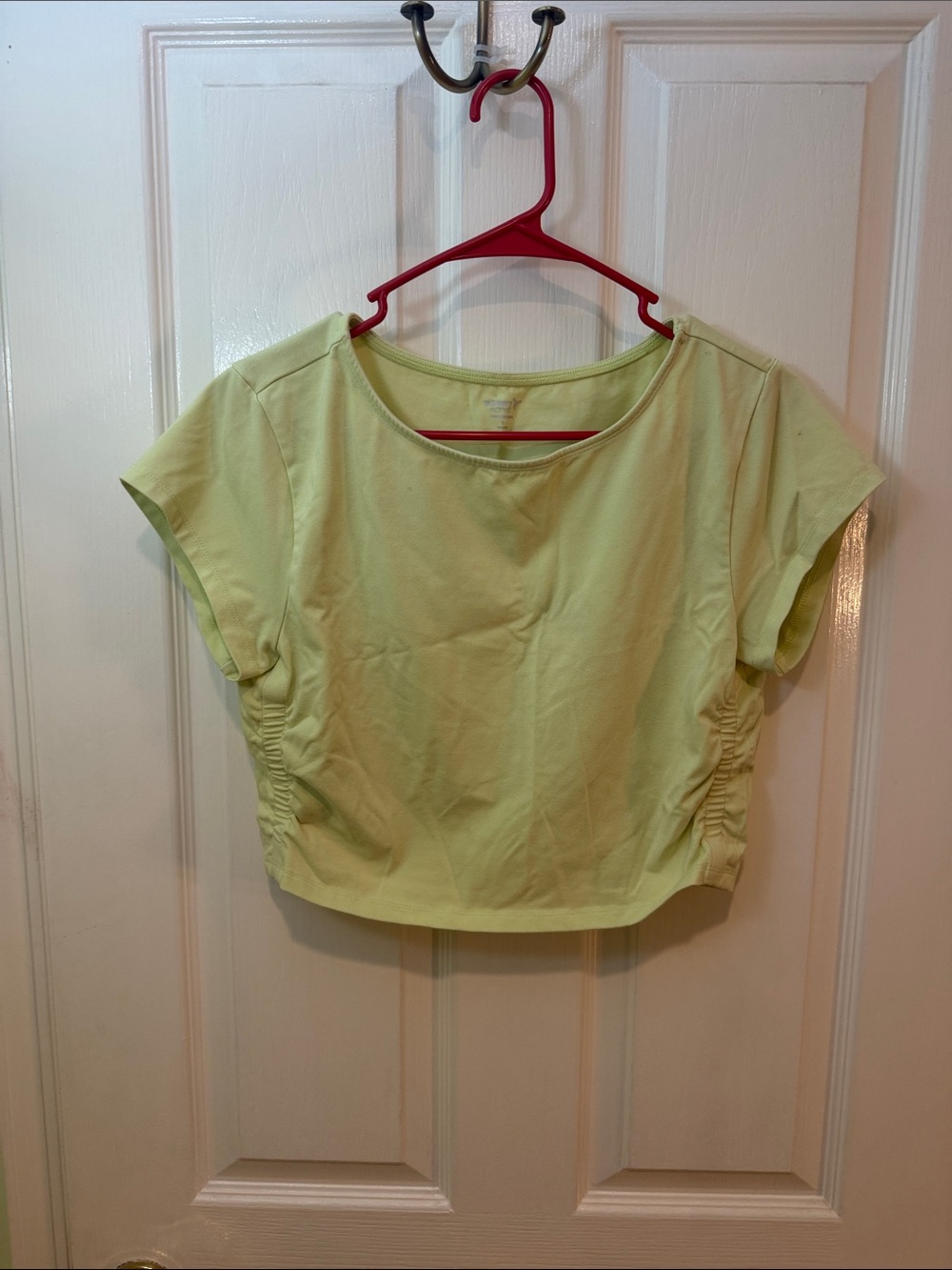 Old Navy Light Lime Ruched Side Crop Top